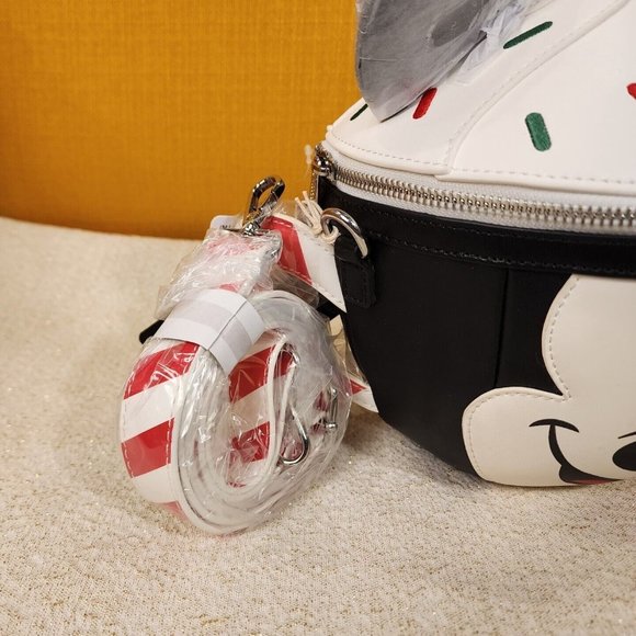 Loungefly Disney Mickey Mouse Hot Cocoa Mug Face Holiday Crossbody Bag NEW - Picture 8 of 12